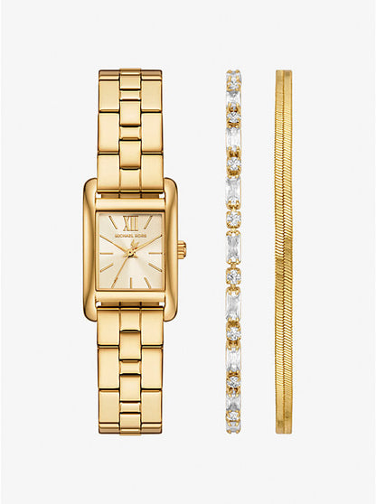 Mini Monroe Gold-Tone Watch and Jewelry Gift Set