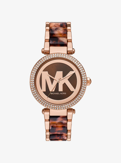 Parker Pavé Rose Gold-Tone and Acetate Watch